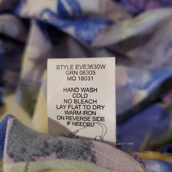 Anthro Figueroa & Flower Floral 3/4 Sleeve Shell Button Popover Blouse Plus 3X - Picture 9 of 11